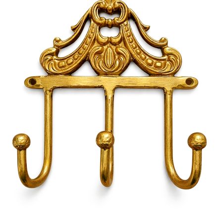 Handcrafted Metal Triple Hook Wall Mount Decorative Utility